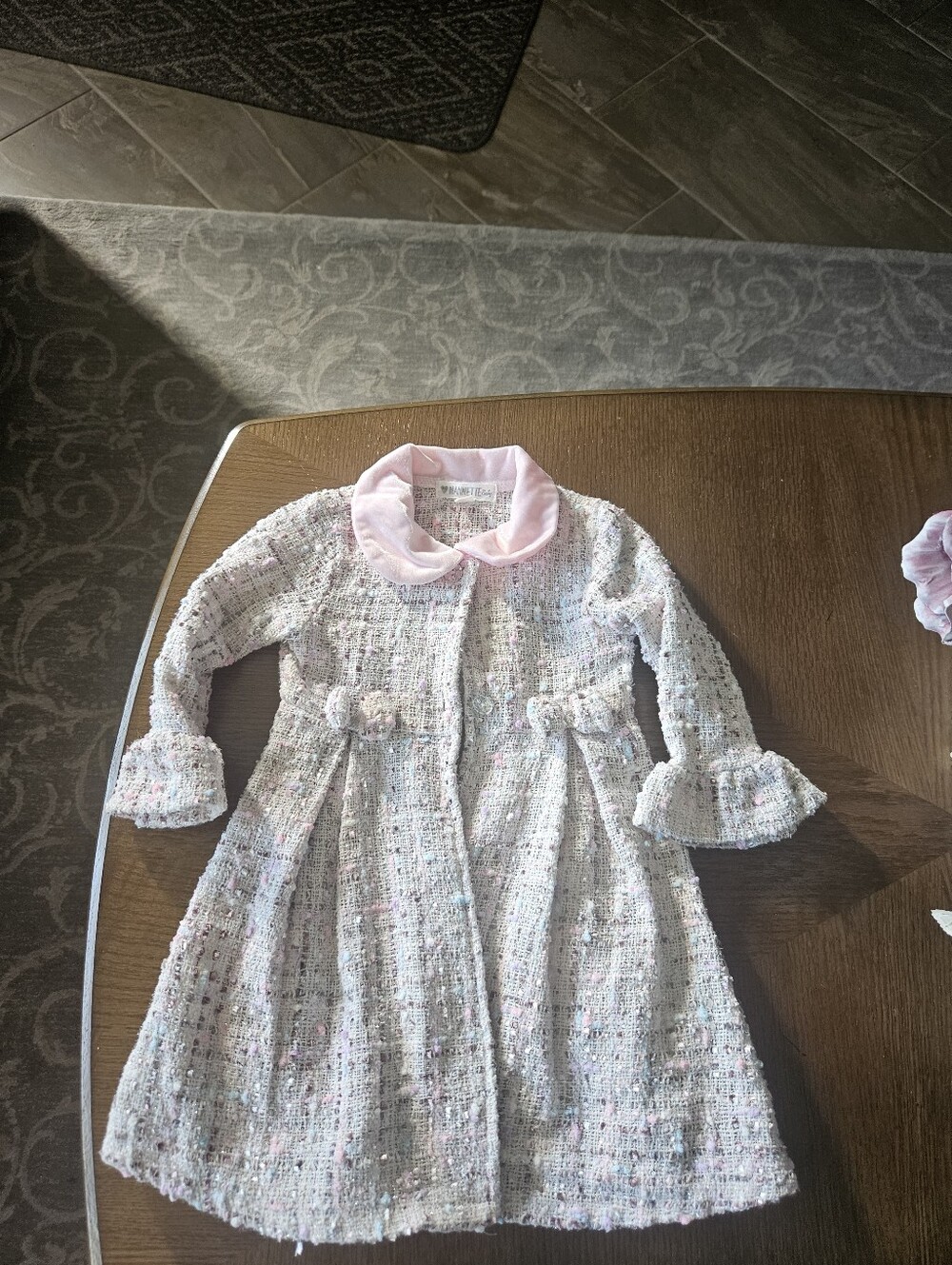 Nannette Baby Pink Tweed  Coat 24M